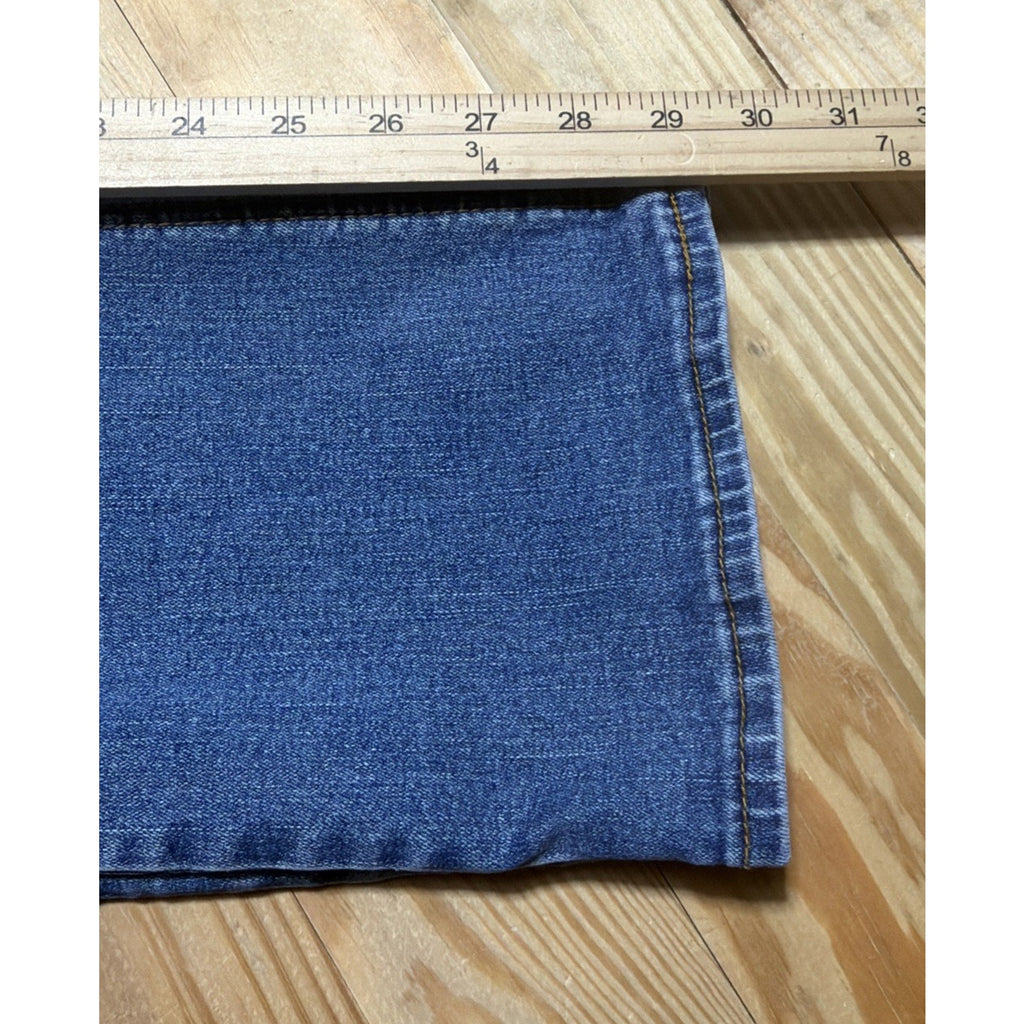 R7 Bootcut Jeans Womens 7/28 Blue Med Wash Mid Rise Distressed Stretch 28x30
