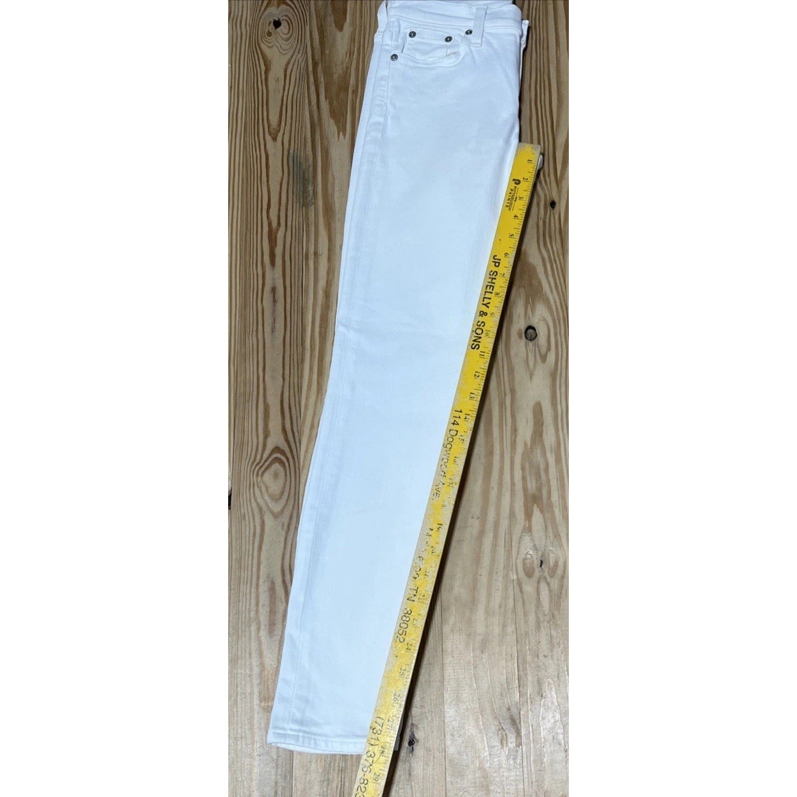 J Crew 9 inch Toothpick Jeans Womens Size 25x28 White Wash