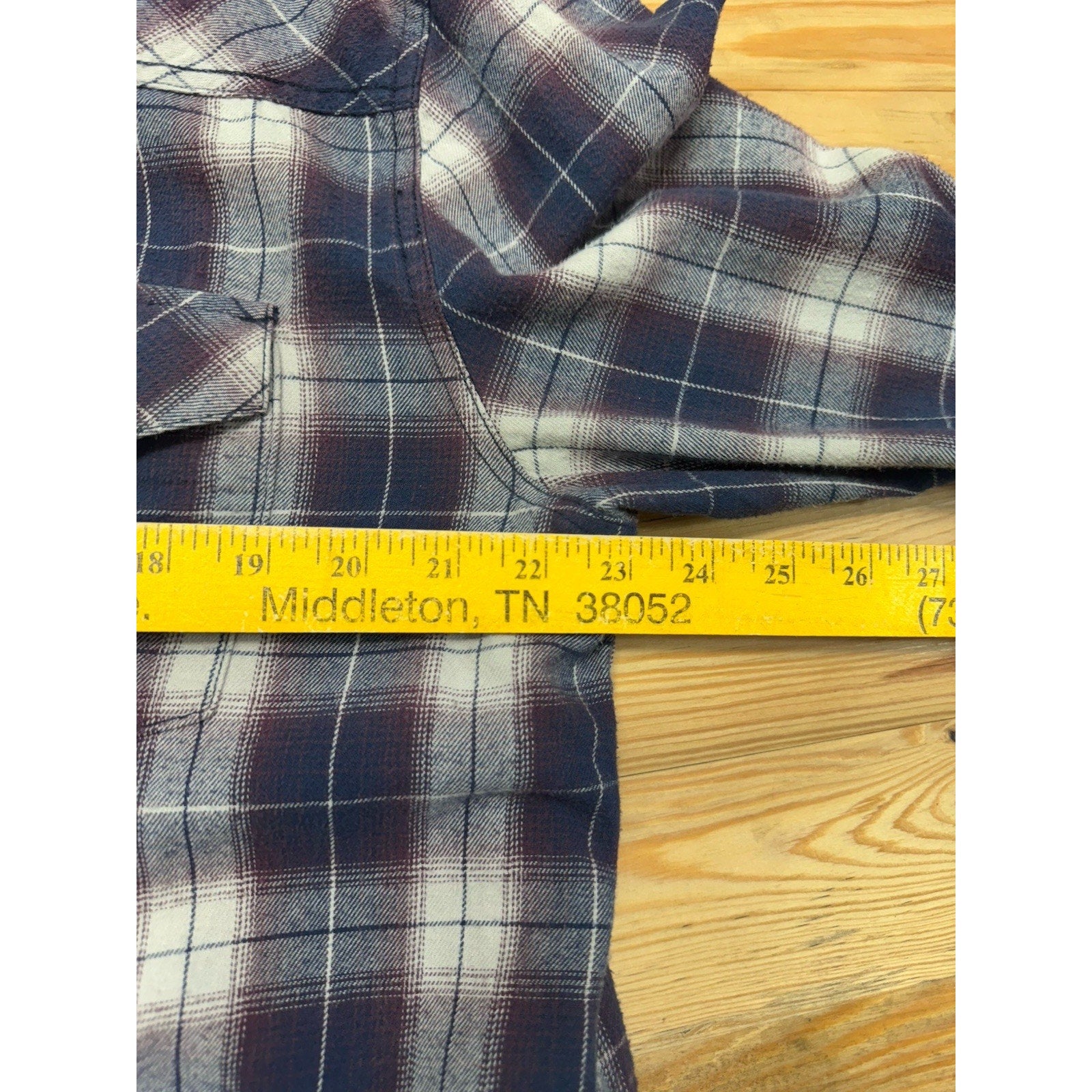 Cody James Long Sleeve Western Pearl Snap Flannel Purple Plaid L
