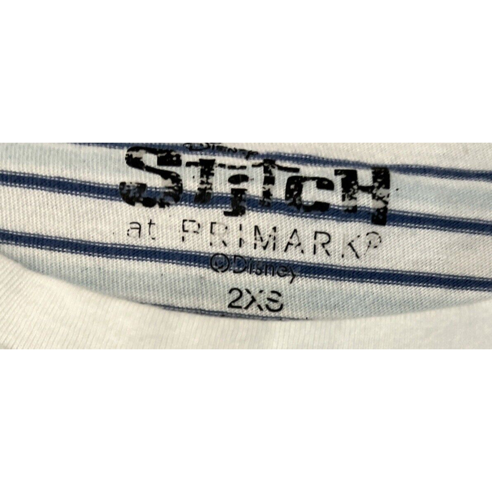 Disney's Lilo And Stitch Women’s Cropped White And Blue Striped T Shirt XXS