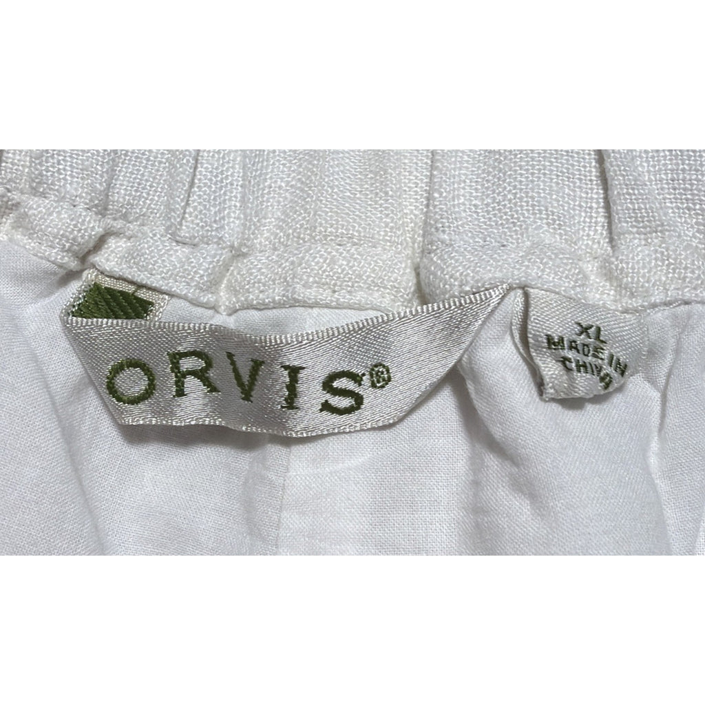 Orvis Women's White Linen High Rise Shorts Lined Sz XL Coastal Casual