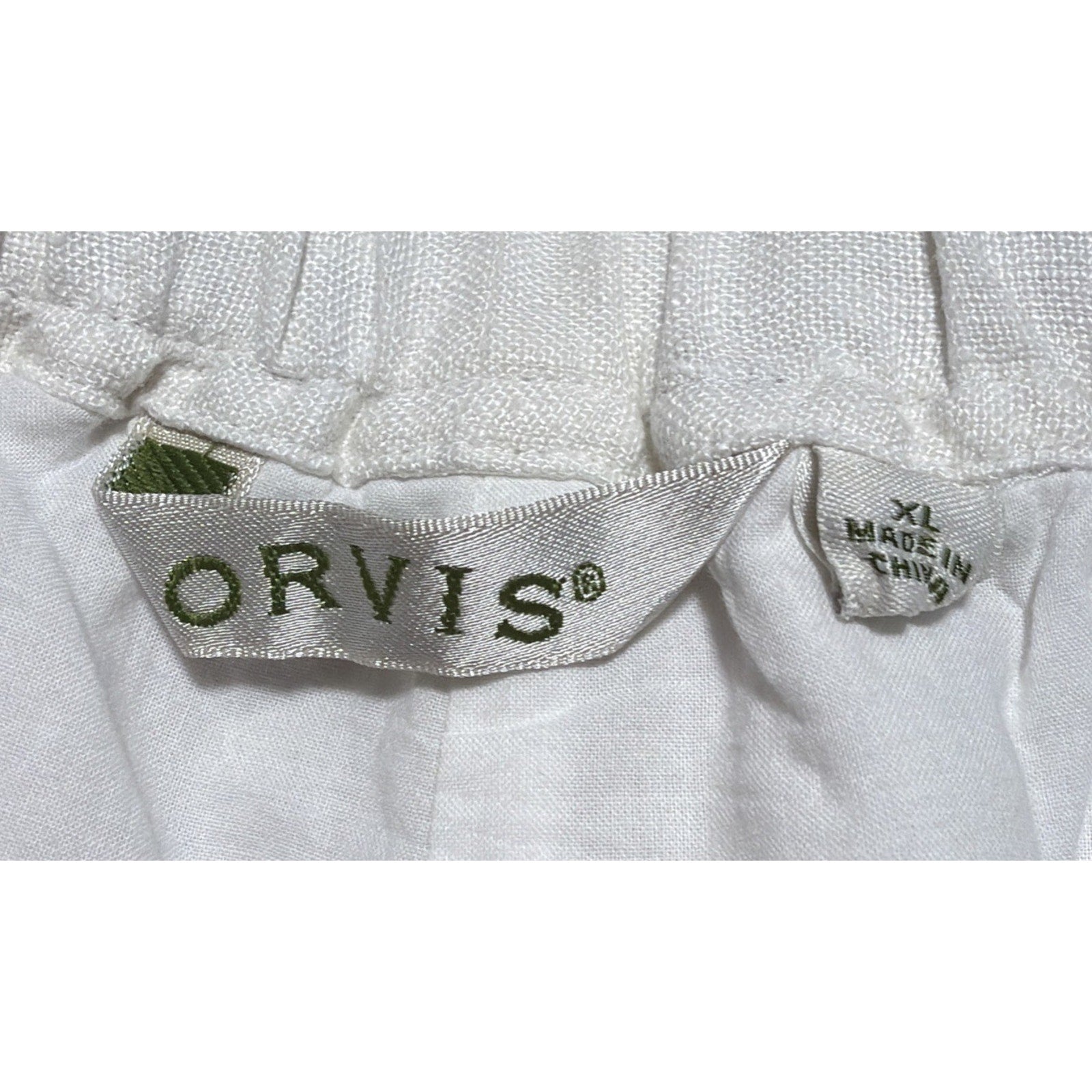Orvis Women's White Linen High Rise Shorts Lined Sz XL Coastal Casual