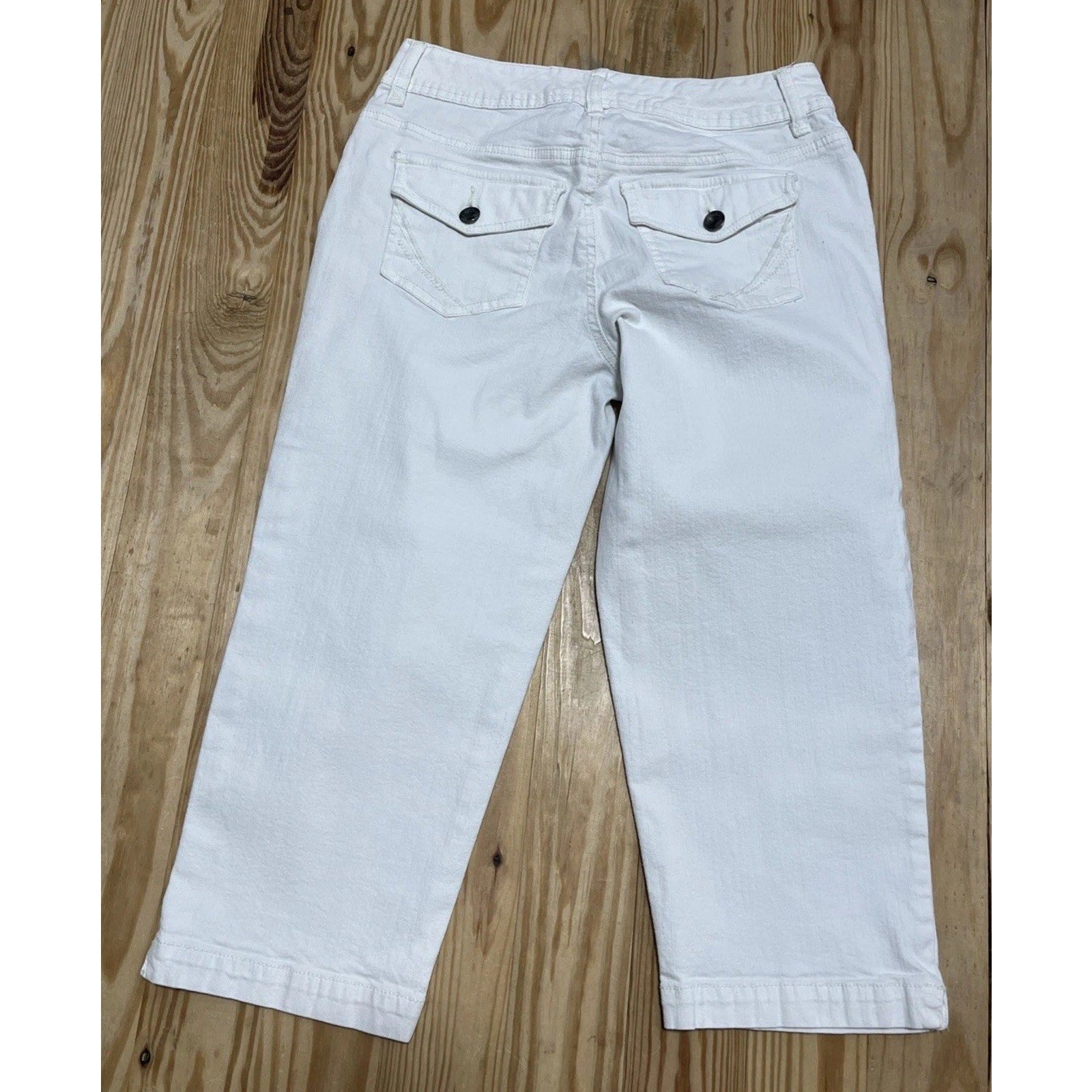 Sonoma Life & Style Women's Straight Leg Denim Capri Jeans white Size 4
