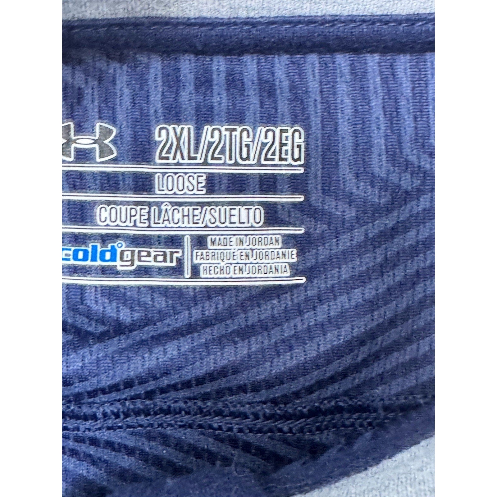 UNDER ARMOUR Navy Blue Gray 1/4 Zip Cold Gear Loose Fit Shirt Men’s Size 2XL