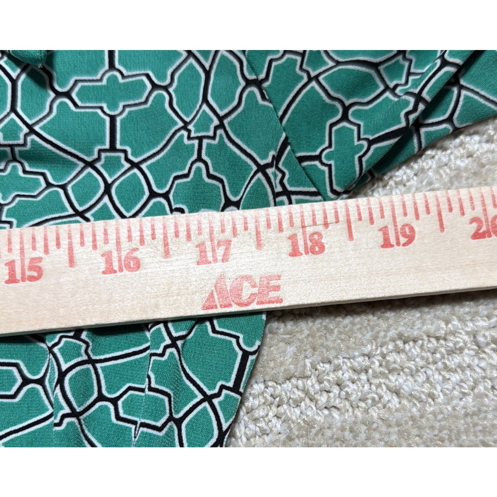 Laundry by Shelli Segal Green Geometric Collared Shirt Dress Size 6 Stretch