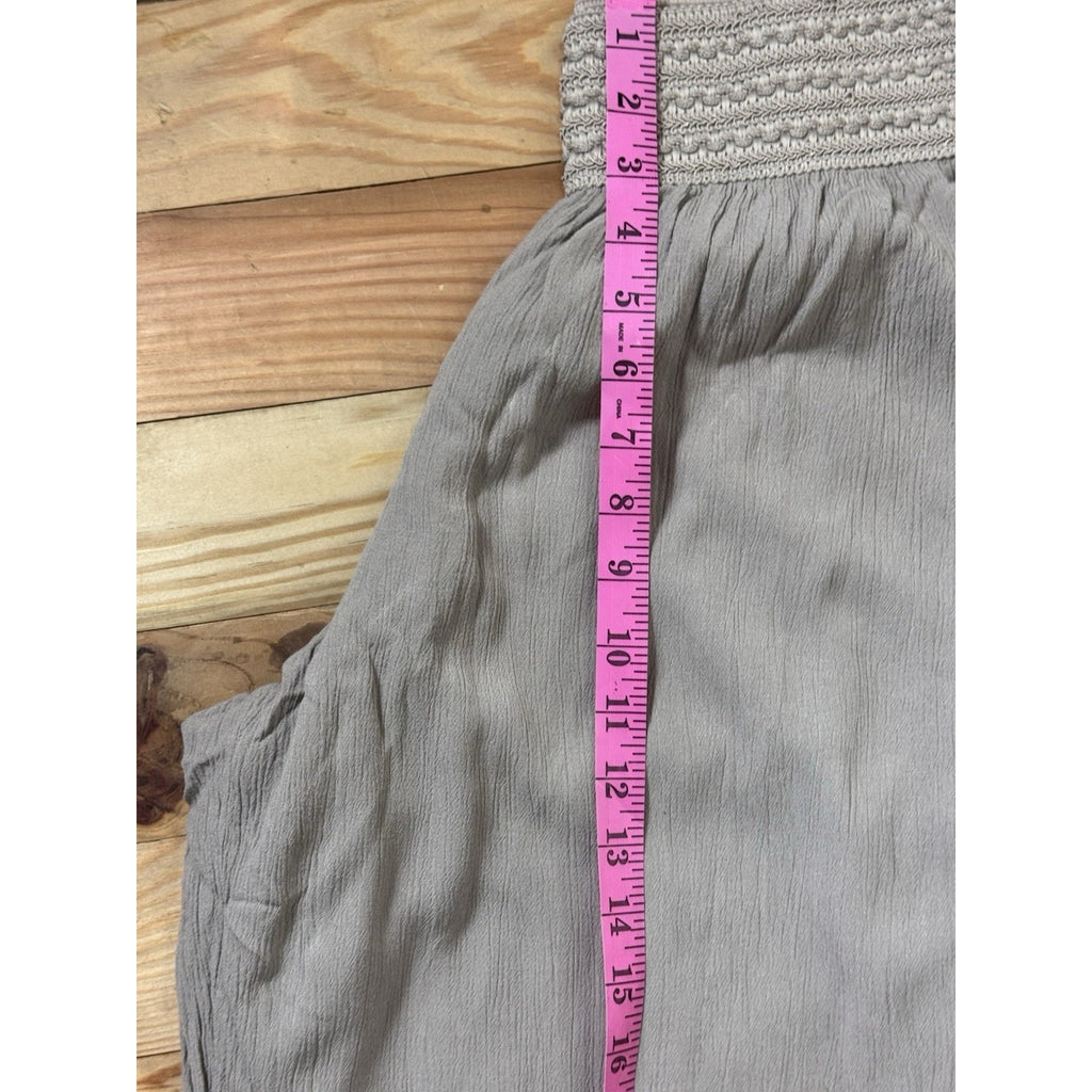 I.N. Studio Solid Crepon Novelty Elastic Waist Wide Leg Pull-On Pants Medium Pet