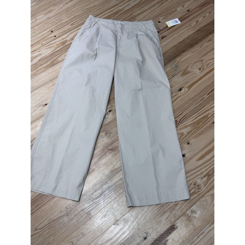 A New Day Khaki Wide Leg Pleated High Rise Stretch Chino Slacks Women’s Size 8