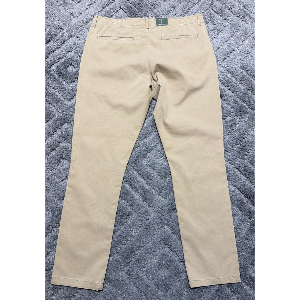 Mutual Weave The Officer Slim Chino Pants, Men's Size 36x32 Khaki NEW
