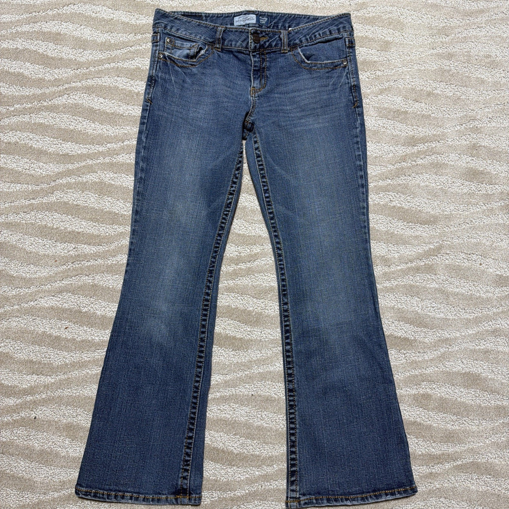 Y2K Aeropostale 11/12 S Reg Hailey Skinny Flare Jeans Low Rise Medium Wash 32x29