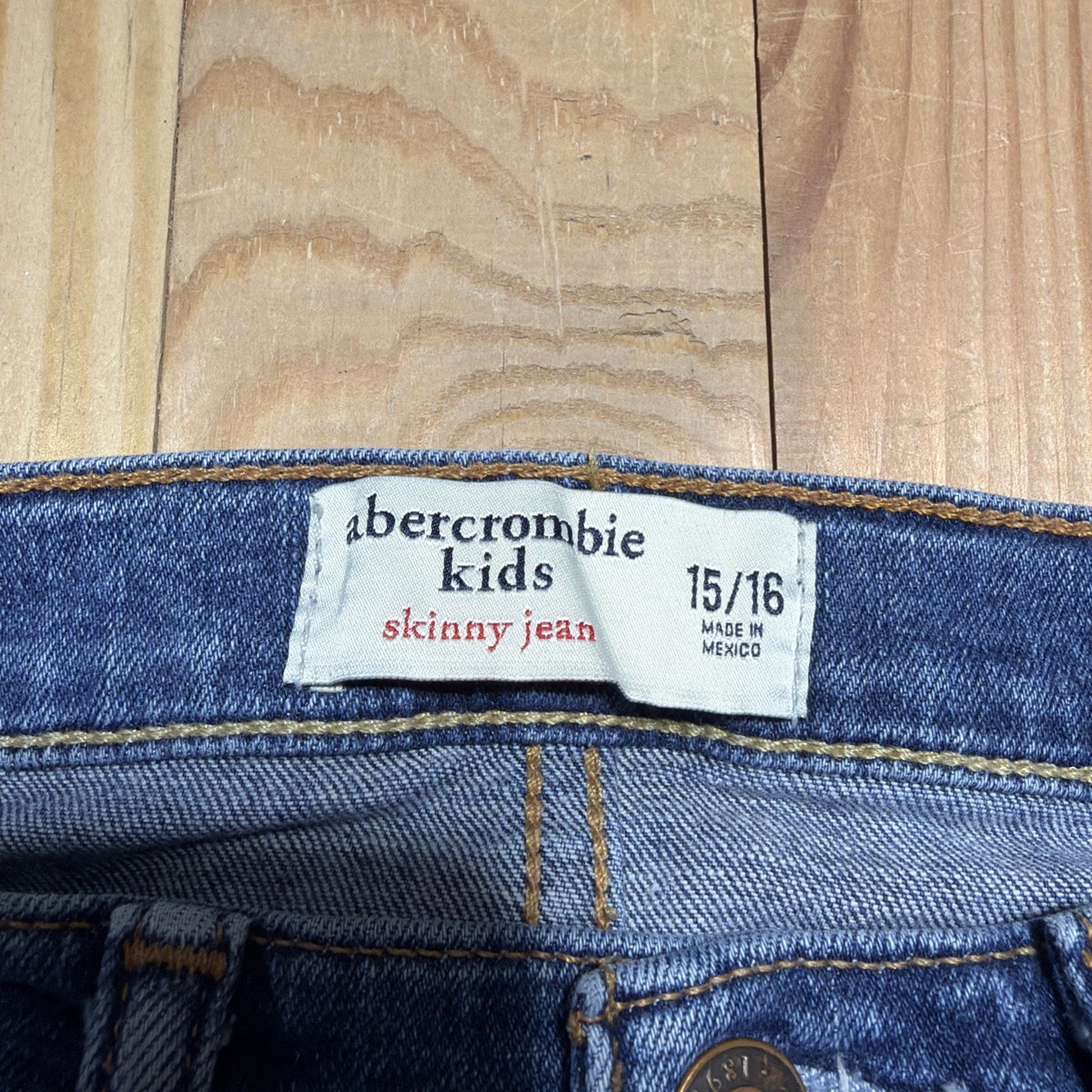 Abercrombie Kids 1892 Blue Denim Skinny Jeans Size Boys Size 15/16 27x29 Stretch