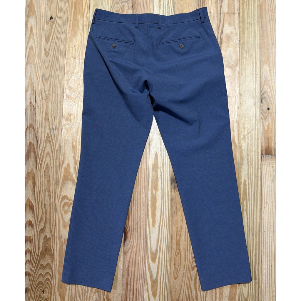 J. Crew Pants Thompson Tapered Leg Blue Flat Front Wool Blend Men's 32x30