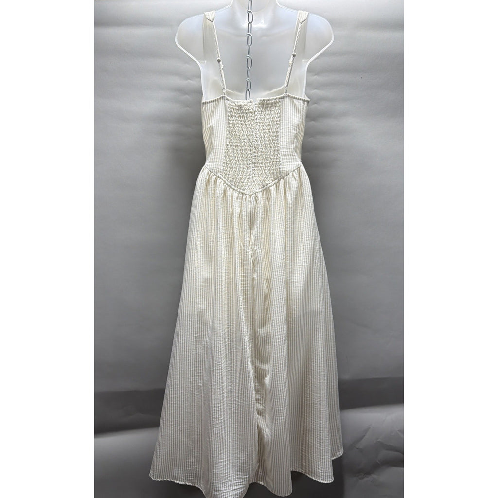 The Workshop Gingham Corset Dress Milkmaid Style Lined Midi Dress Size S