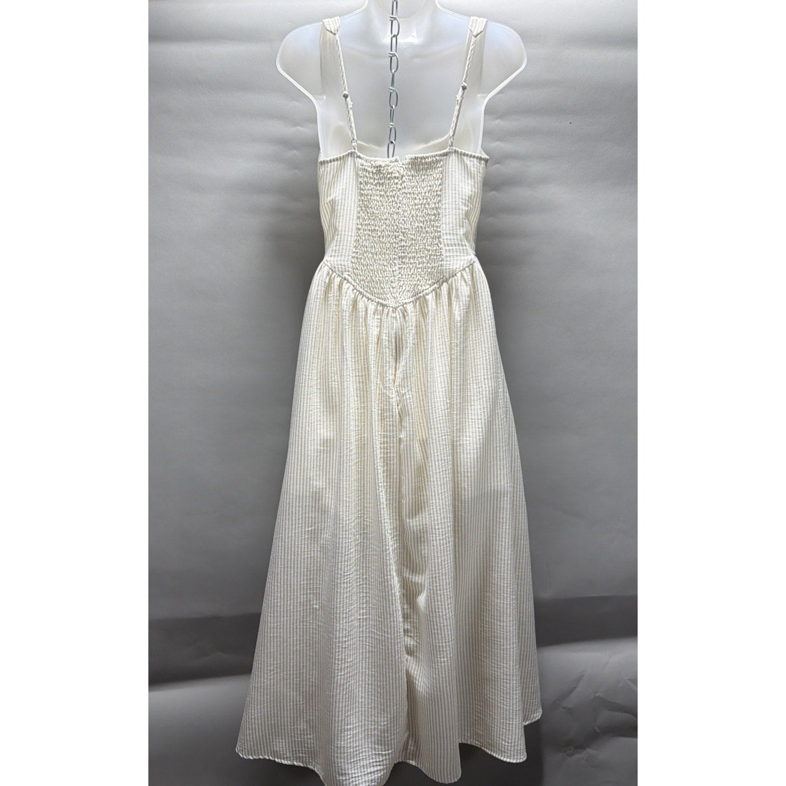 The Workshop Gingham Corset Dress Milkmaid Style Lined Midi Dress Size S