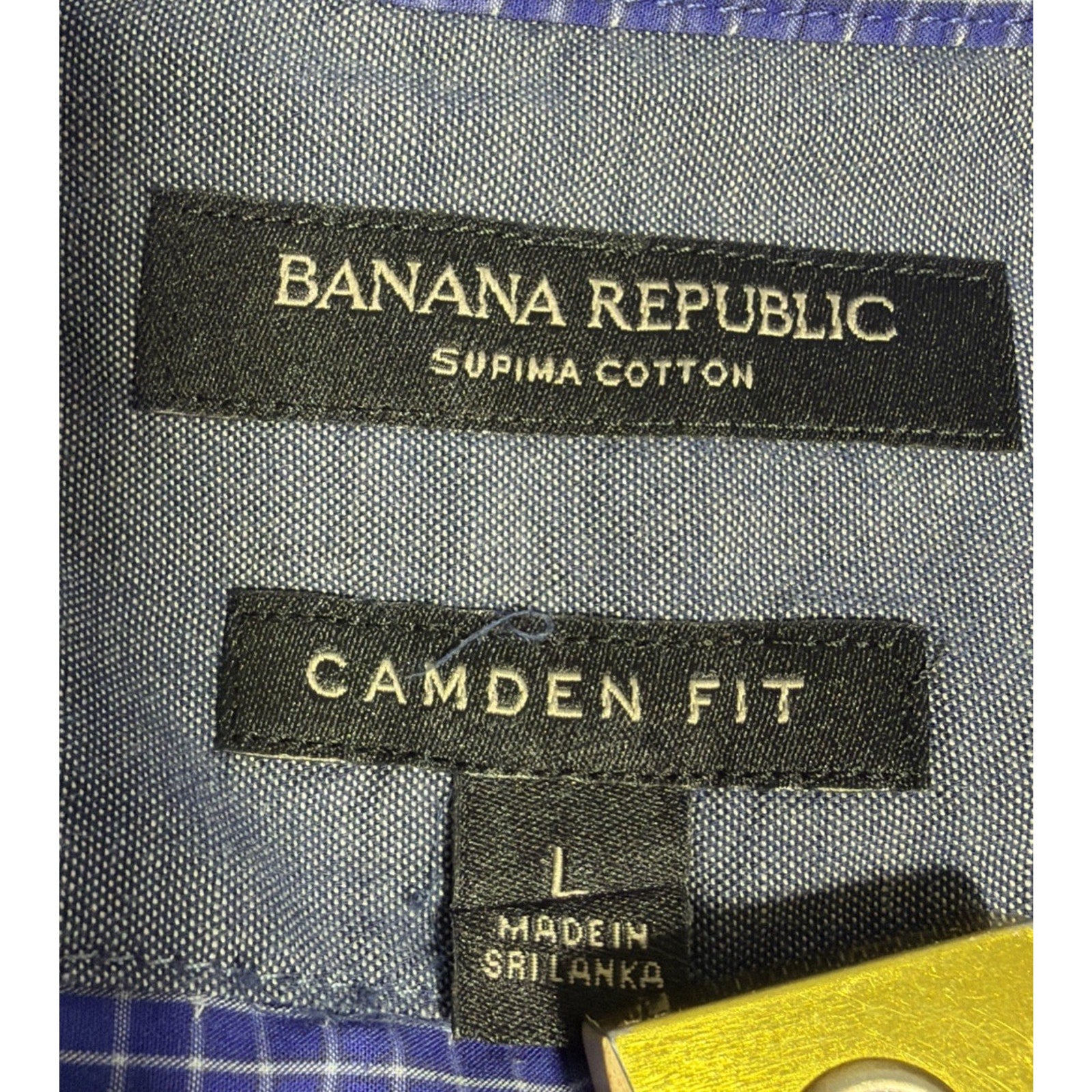 Banana Republic Camden Fit 120s Supima Cotton Blue Size Large