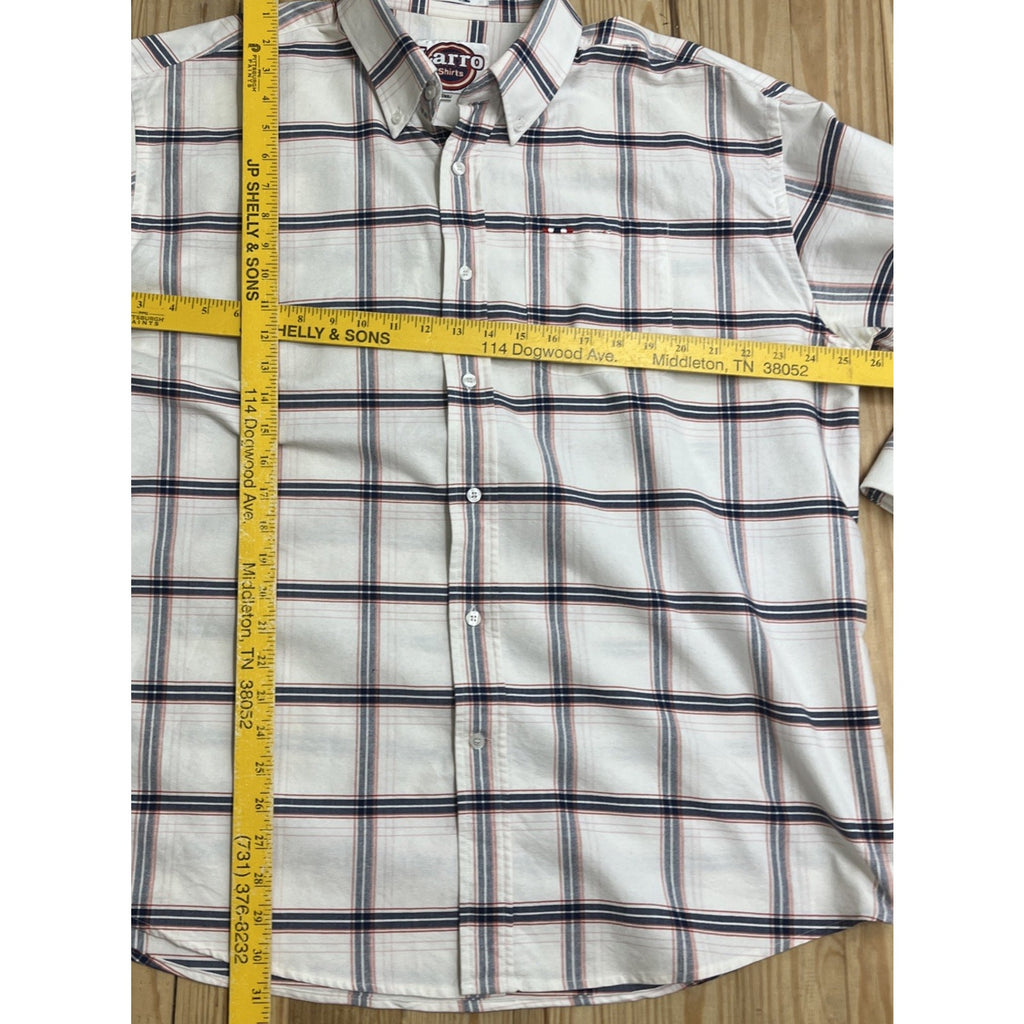 Larro Button Down Shirt Men's Casual long sleeve collared plaid XXL