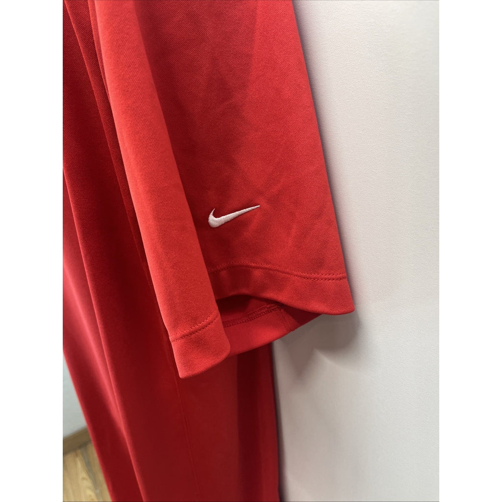 Nike Golf Men’s Polo Shirt Size Large Red Tour Performance DriFit Short Sleeve