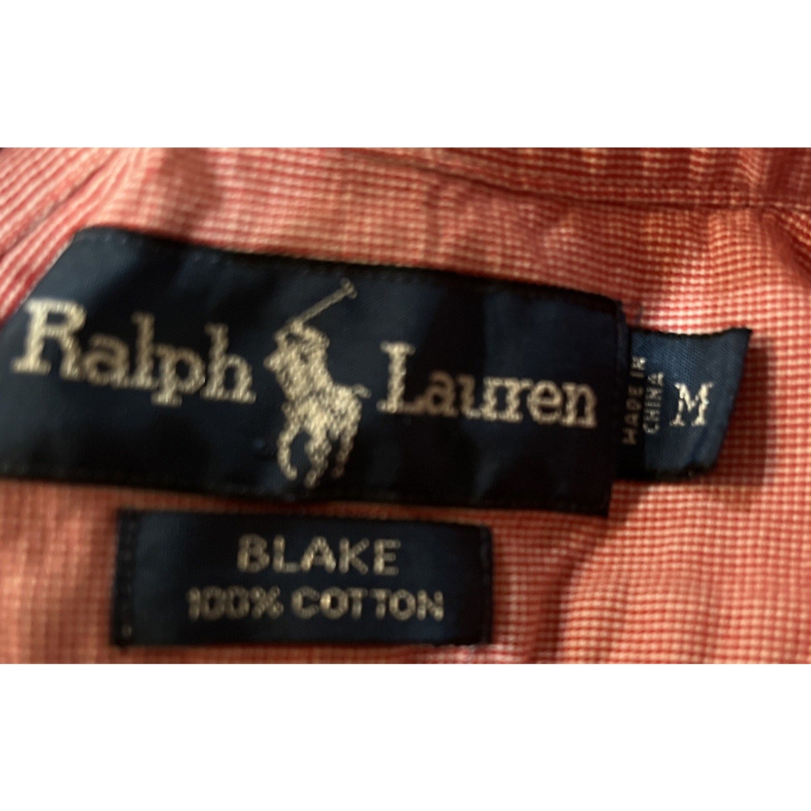 Ralph Lauren Blake Shirt Mens Size M Pink Flesh Pony Long Sleeve Buton Dwn