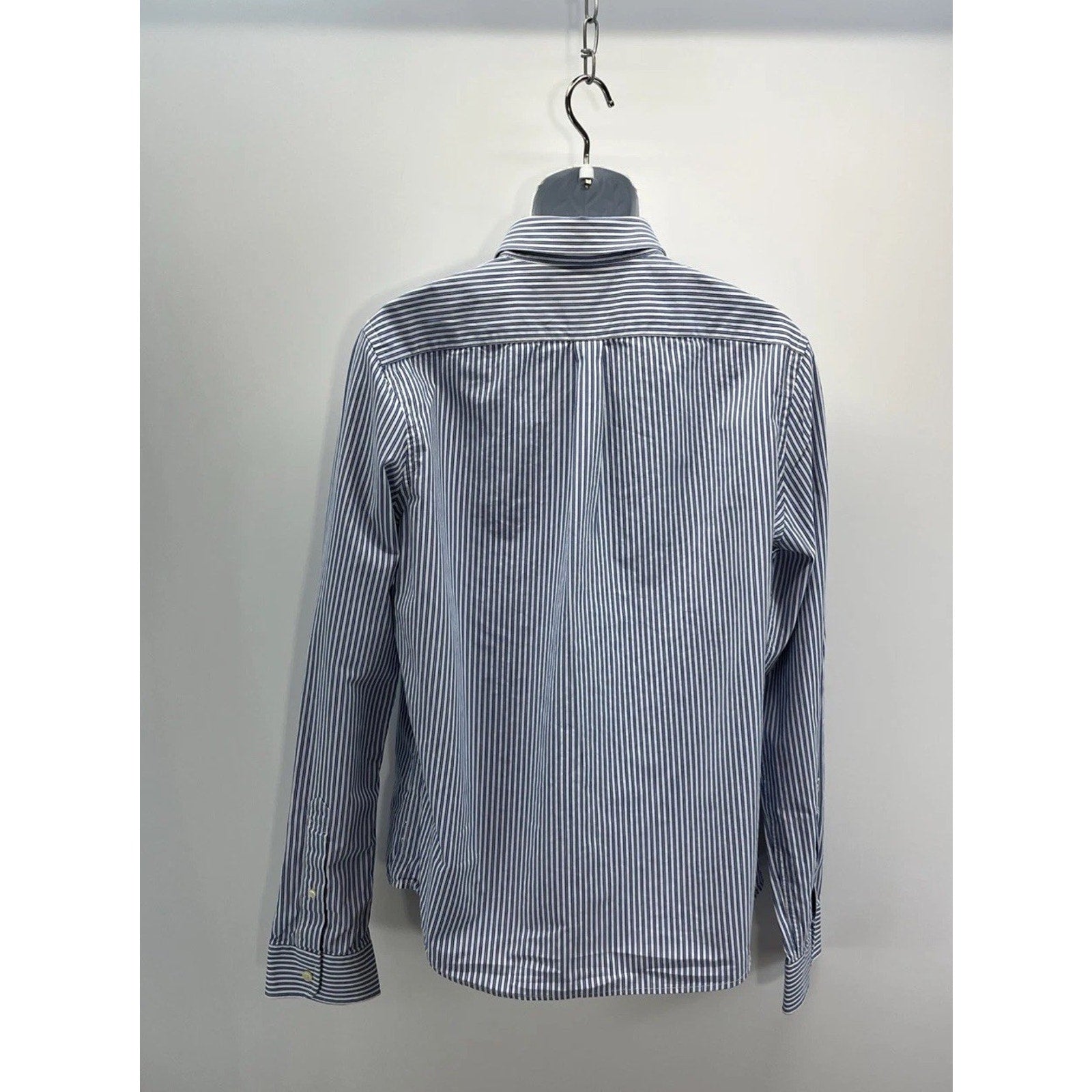 ABERCROMBIE & FITCH Muscle XXL Blue White Striped Long Sleeve Button Down