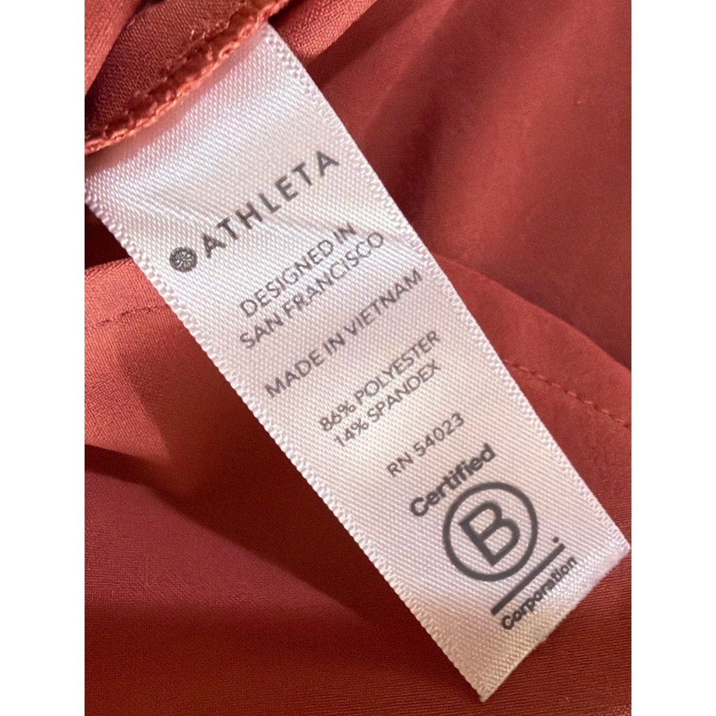 Athleta Dress XSP Coral Sleeveless Drawstring Waist High Low Hem Stretch