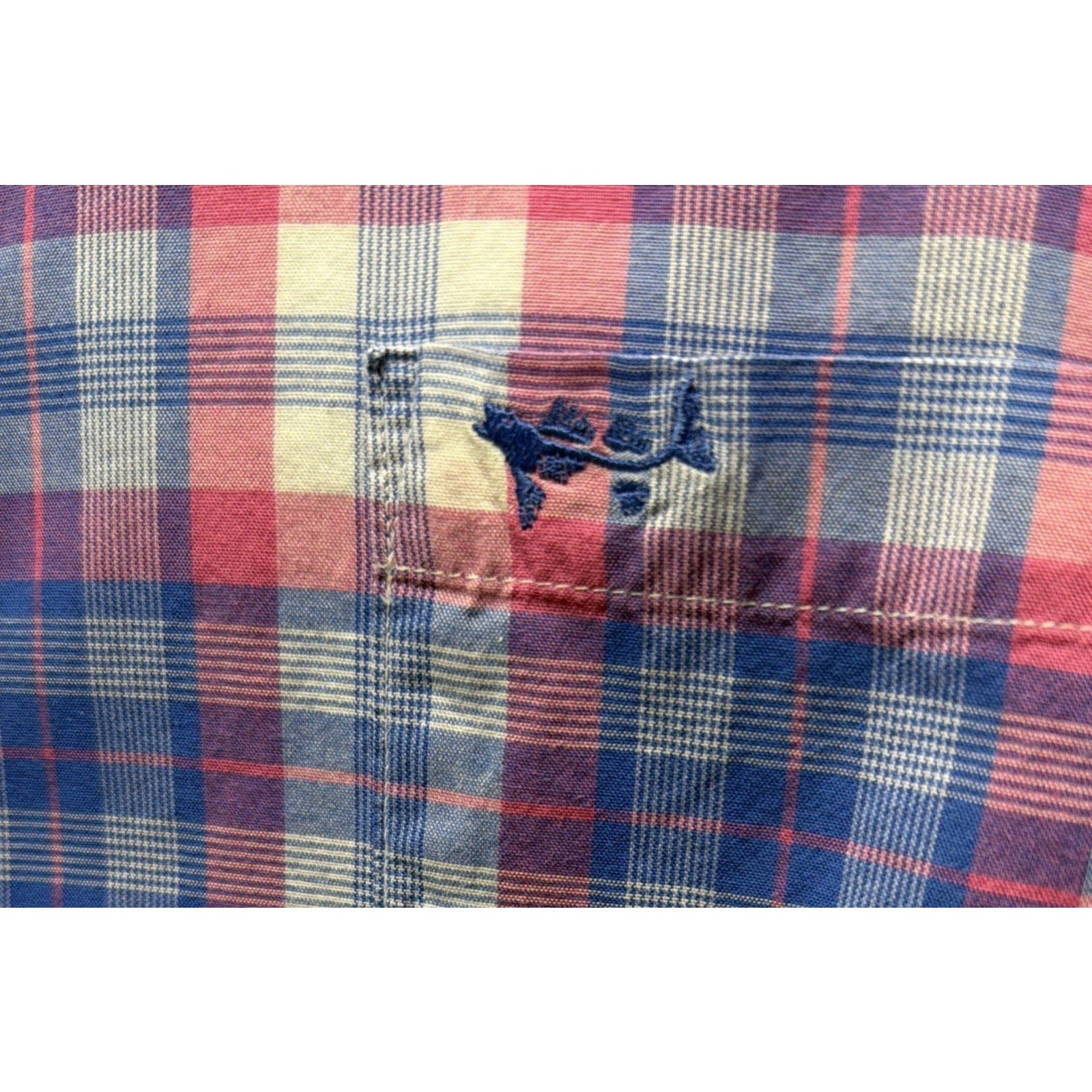 Mens Coastal Cotton LS Button Down Plaid Shirt XL Preppy Casual Beach