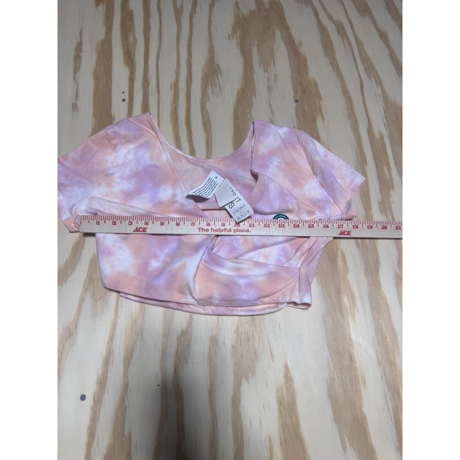 Aeropostale Tie Dyed New 2 Ways To Wear Front Crop Short Sleeve Women’s Size L