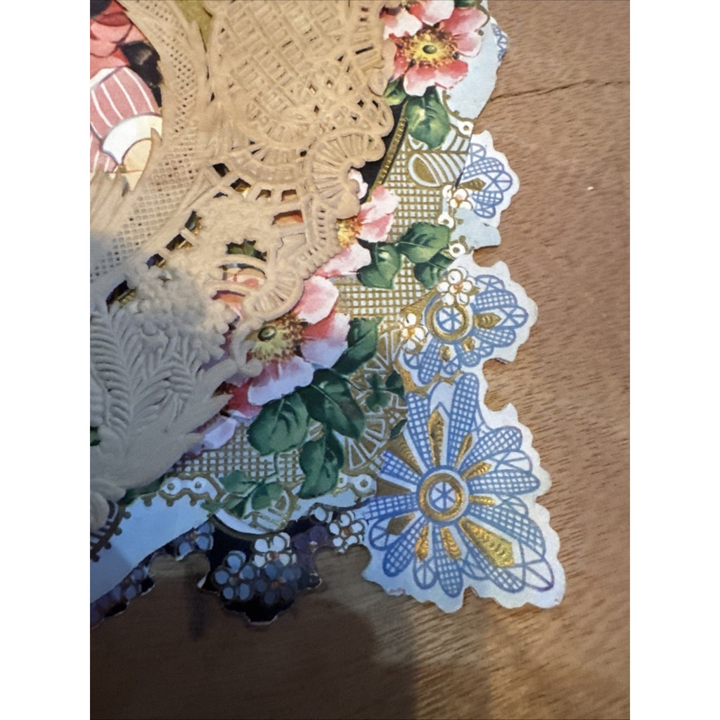 Sweet Victorian Valentine Perfect Paper Lace Sweet Die Cut Floral Decor 1920’s