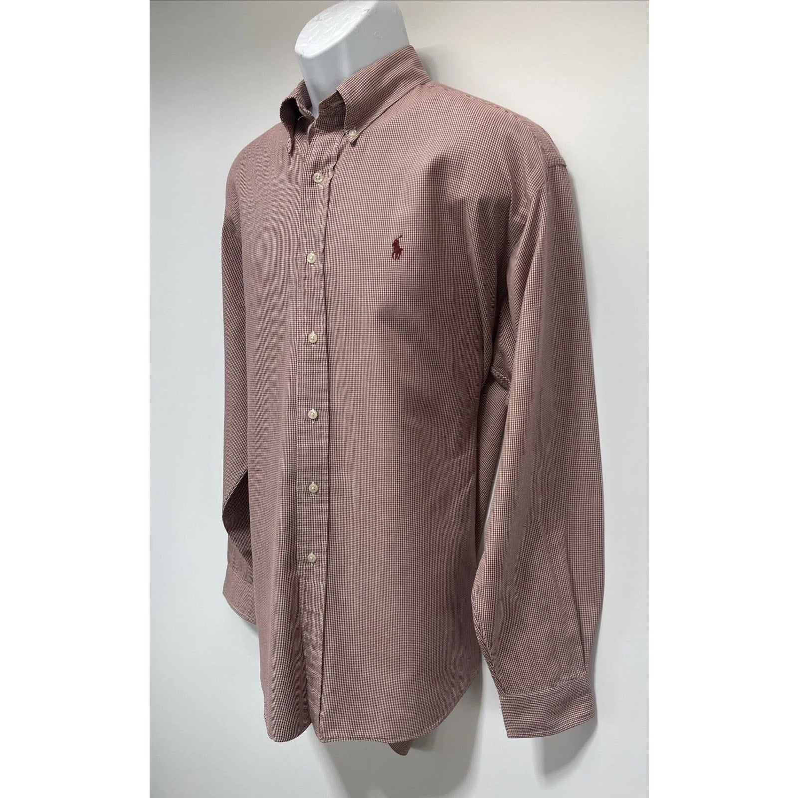 Polo Ralph Lauren Blaire Mens Red Check Long Sleeve Button Down Shirt Sz Large