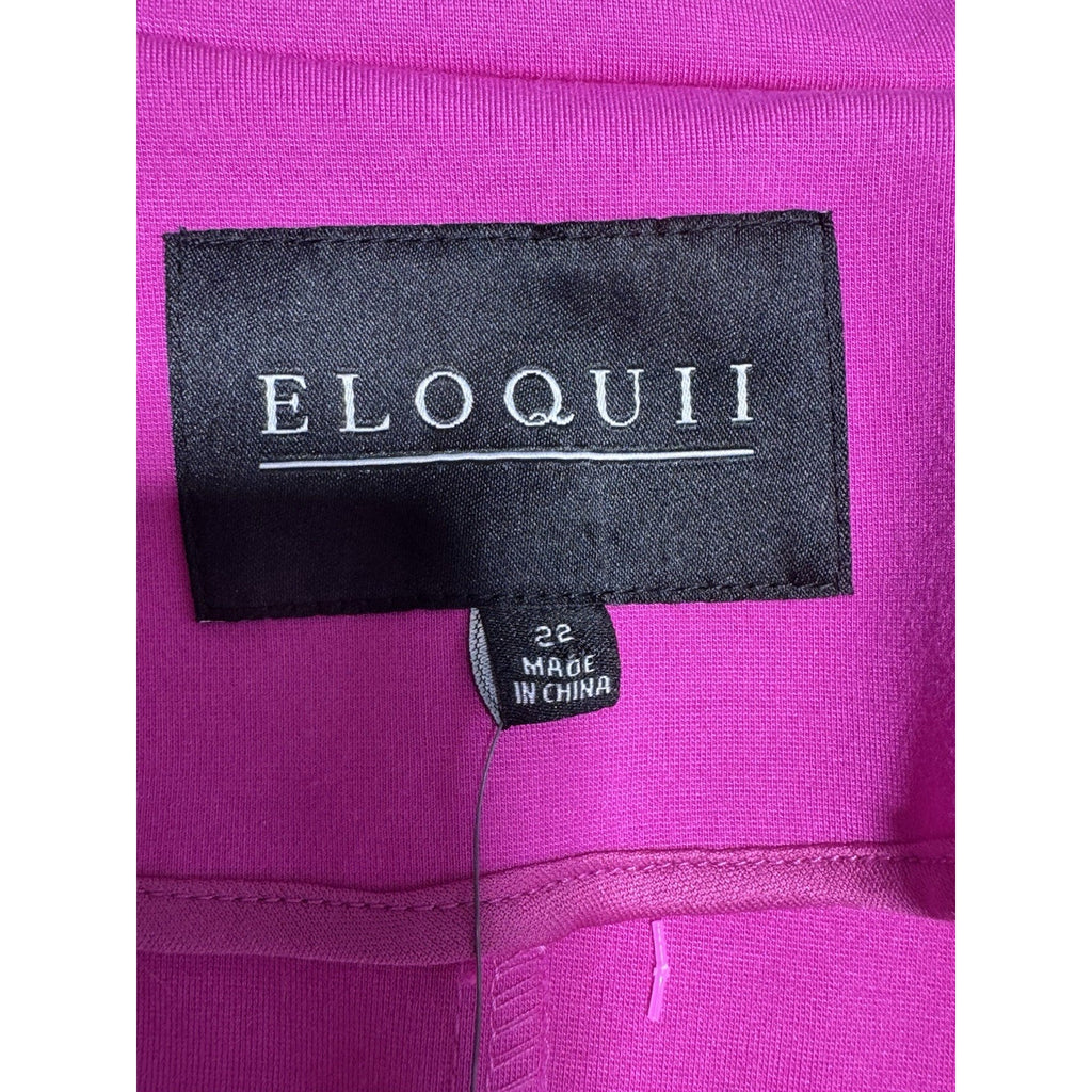 ELOQUII Womens 22 Hot Pink Blazer One Button Career Office Stretch Jacket NWT