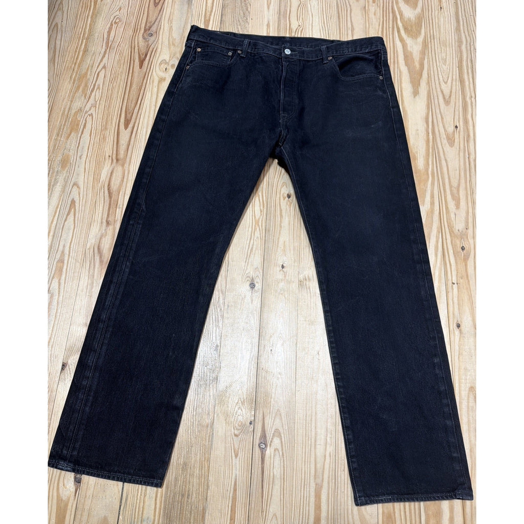 Levis 501 Straight Leg Button Fly Black Denim Jeans 40x32
