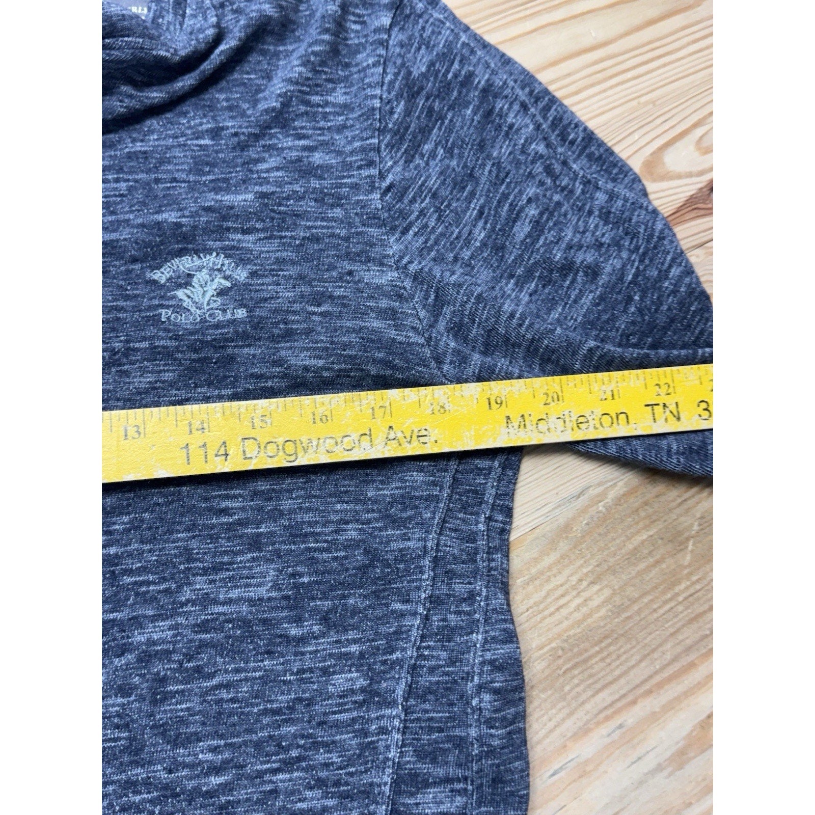 Beverly Hills Polo Club Thermal Henley Heathered Blue Pullover Shirt Men’s L NWT