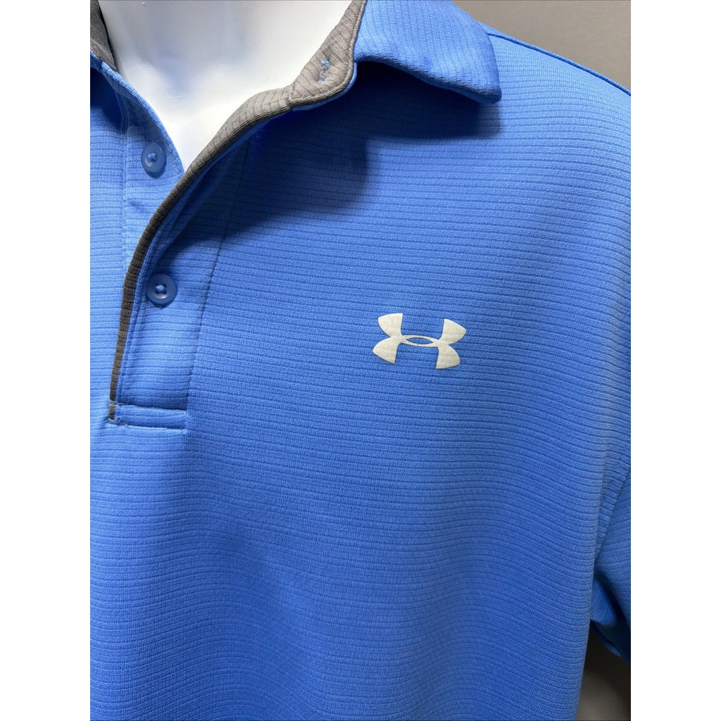 Under Armour Men’s Medium Loose Heat Gear Short Sleeve Polo Light Blue
