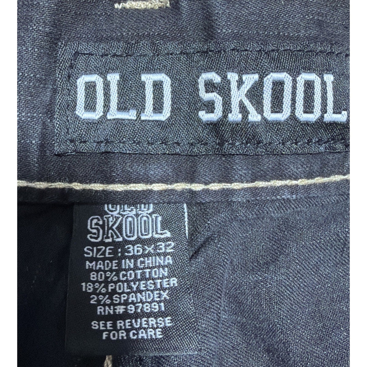 Vintage Old Skool Jeans Mens 36x32 Black Baggy Hip Hop Skater Y2K