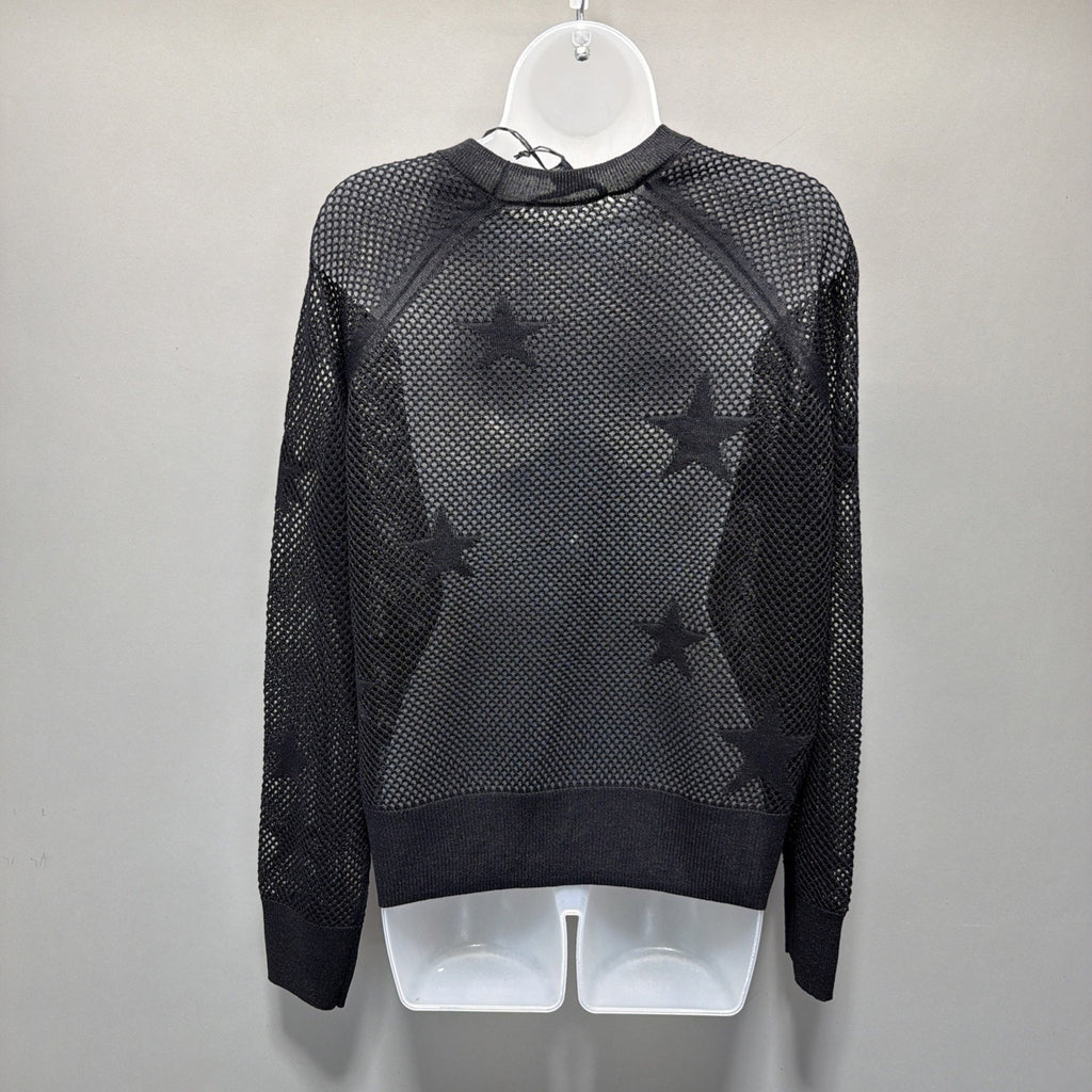 NWT AllSaints Seraph Star Mesh Sweater black Sz M Metallic Open Knit Retail 168