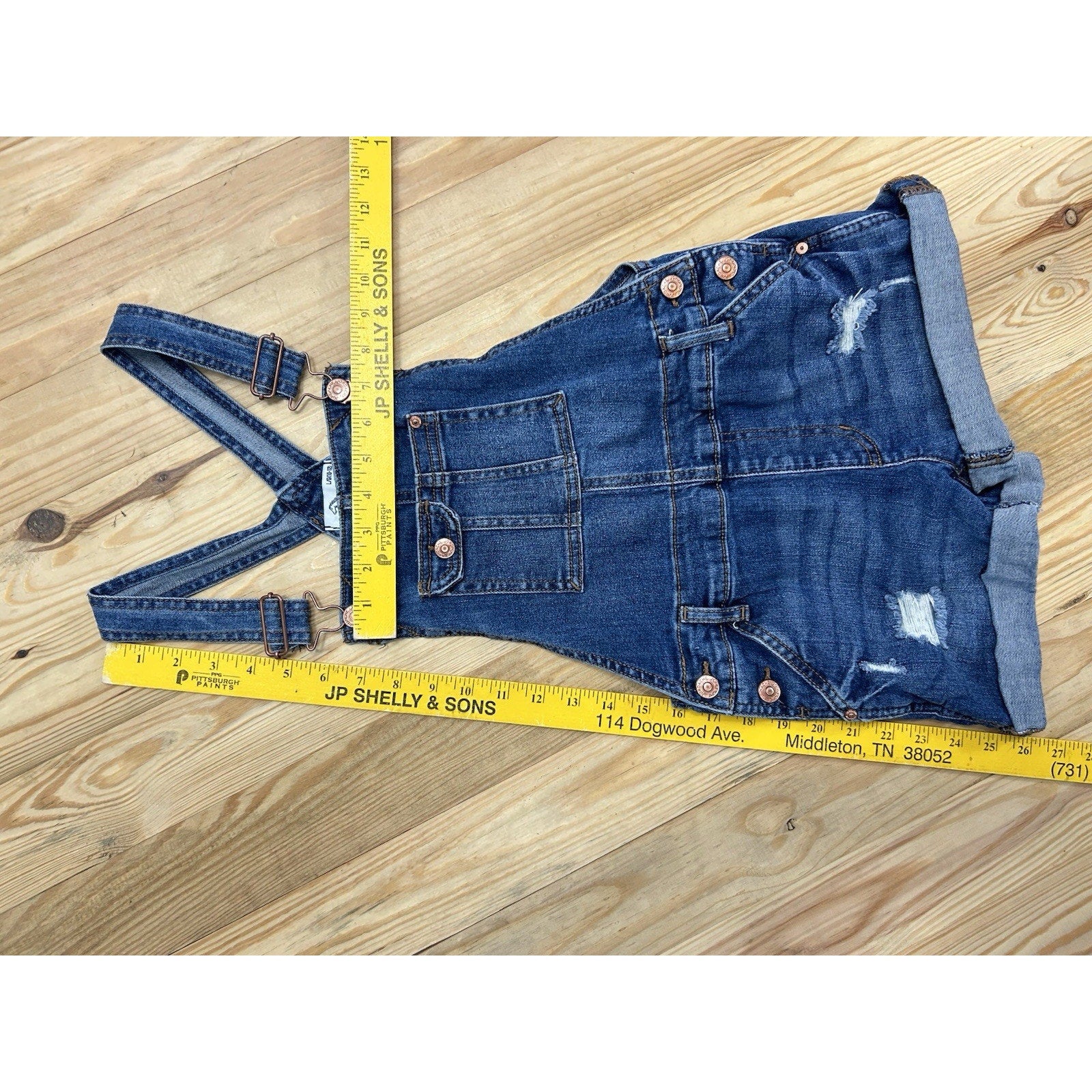 Vintage Jordache Girls 10 12 Blue Bib Overall Jeans Denim Y2K Boho.