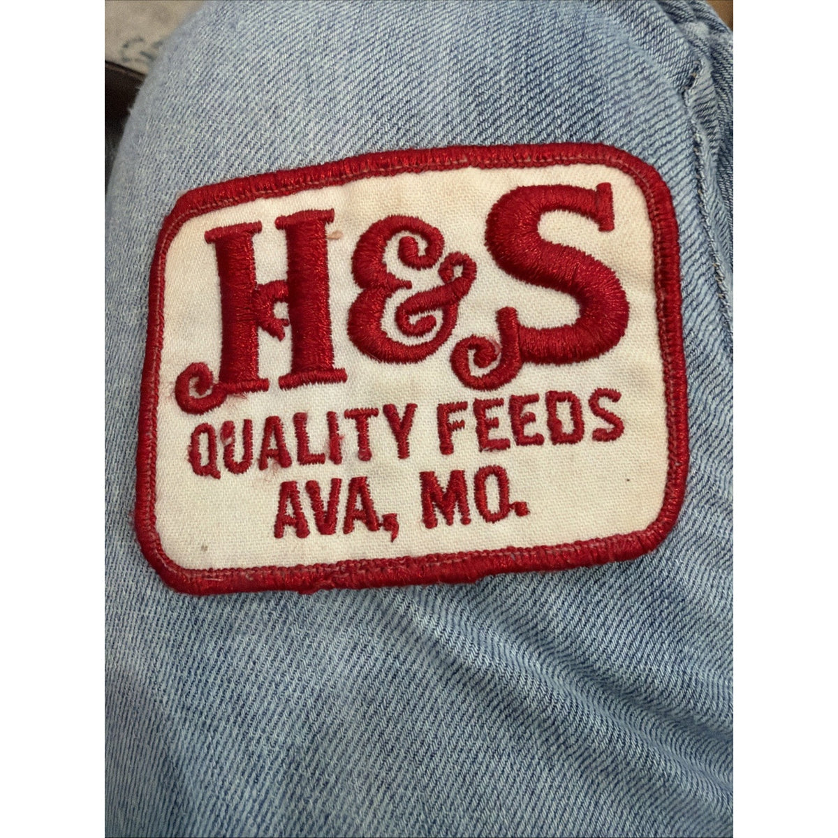 H&S Quality Feeds Ava MO Embroidered Patch Farm Agriculture Advertising