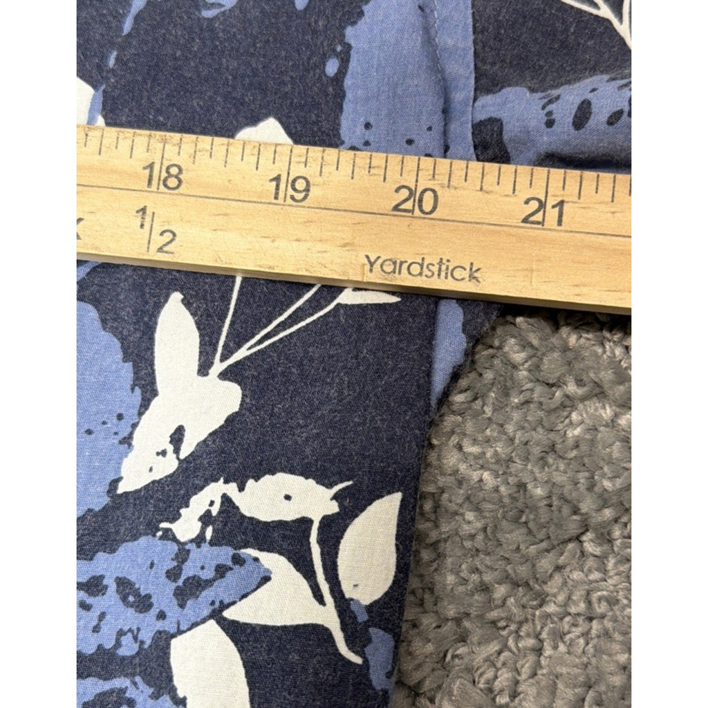 Vintage 90s Verdo Tropical Long Sleeve Button Linen Blue Shirt Size Medium