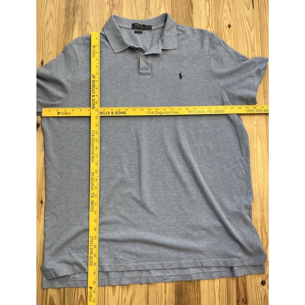 Polo Ralph Lauren Men's Short Sleeve Polo Shirt 2XL Blue Cotton Blue Pony