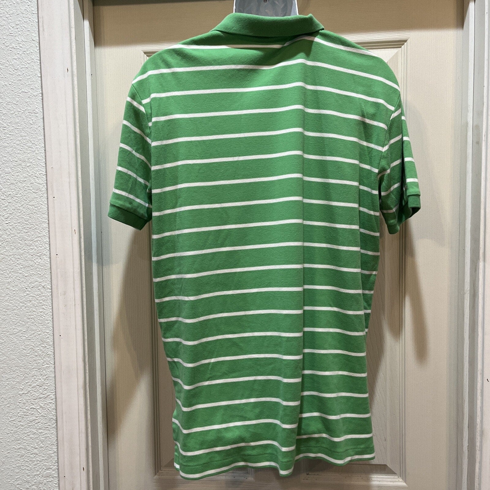 Polo Golf Ralph Lauren Shirt Men's Size L Green White Stripe Preppy Gold Pony