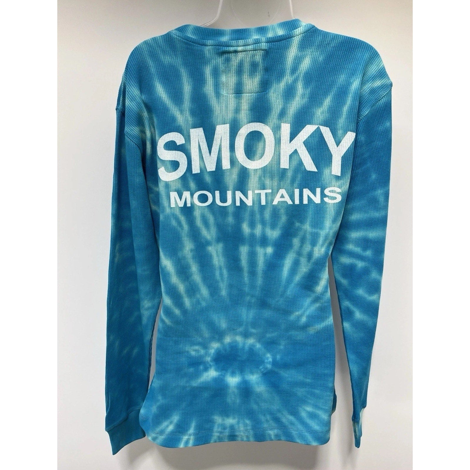 Great Smoky Mountains Womens XL Tye DYe Long Sleeve Tshirt Top Blue