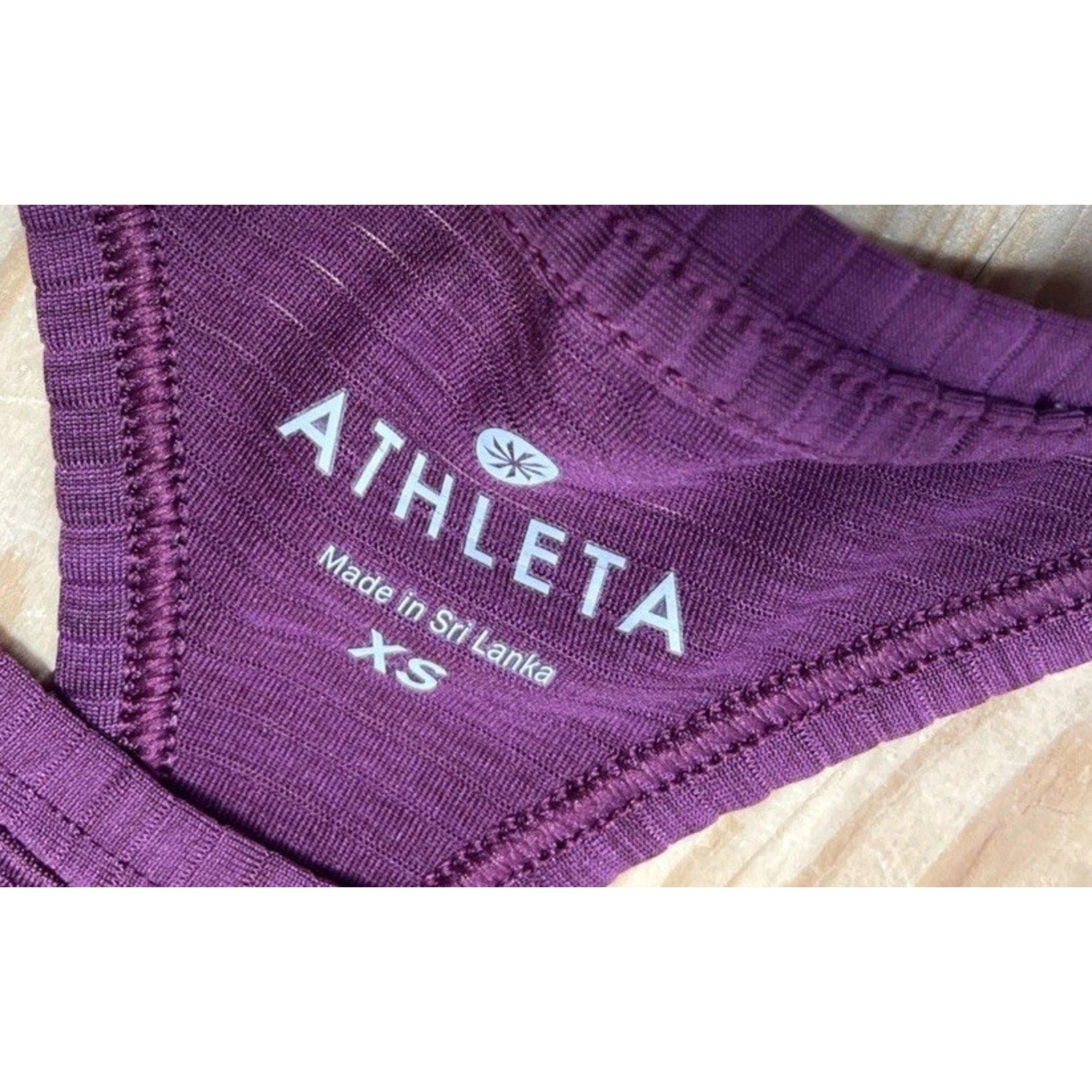 Athleta Shadow Stripe Racerback High Neck Chi Tank Size XS Purple Lightweight