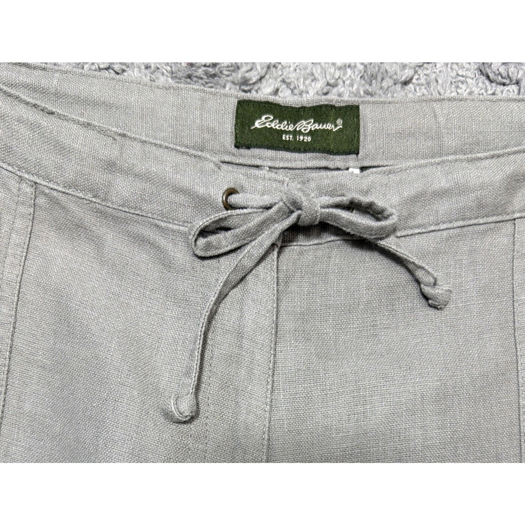 Eddie Bauer Linen Blend Drawstring Wide Leg Cargo Pants Size 12