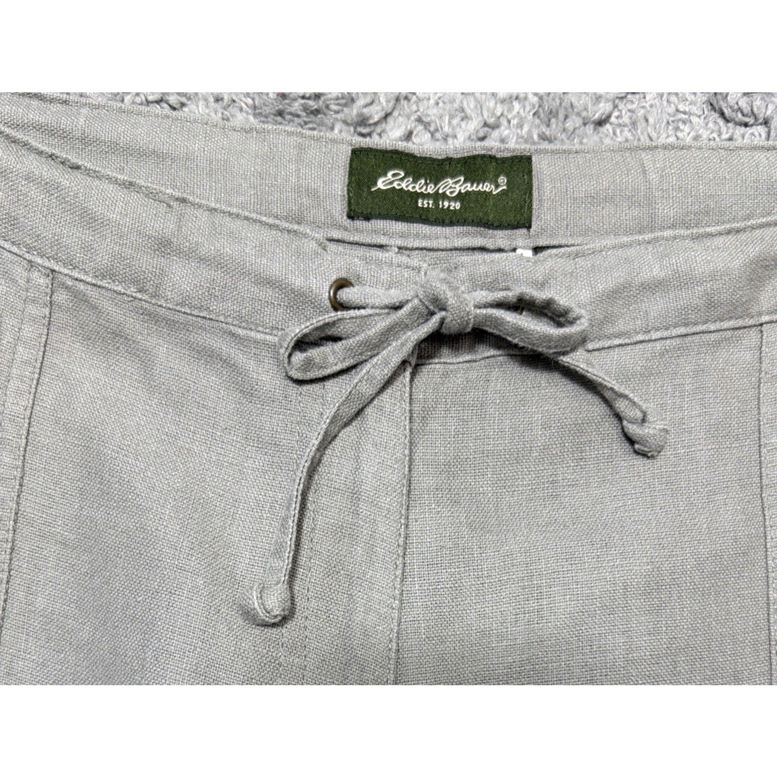 Eddie Bauer Linen Blend Drawstring Wide Leg Cargo Pants Size 12