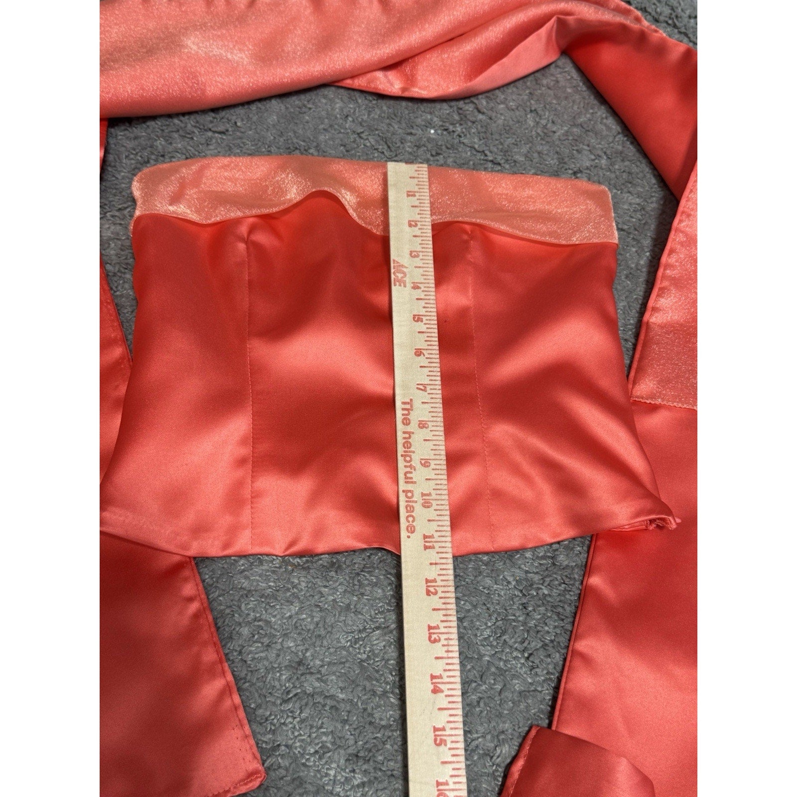 Red Satin Strapless Scarf Top Set Y2K Corset Bandeau Club Party Going Out