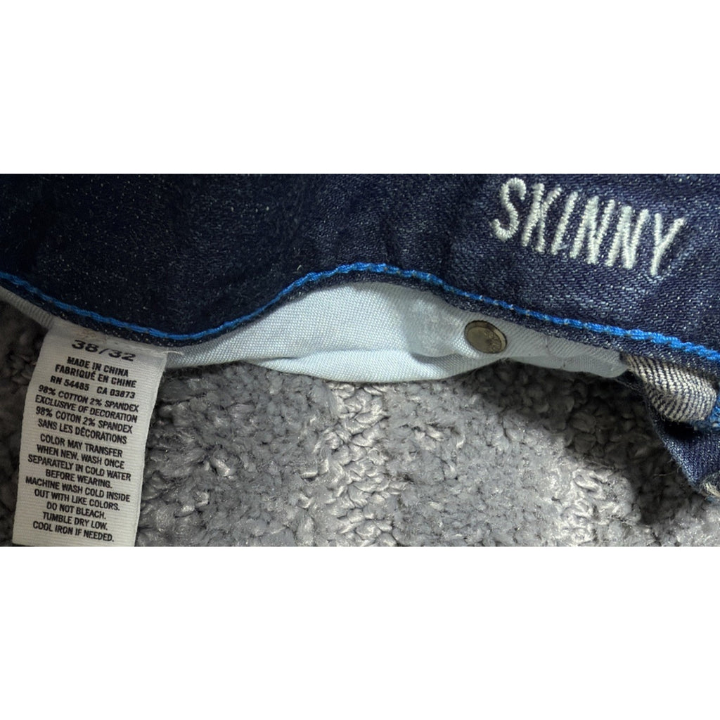 American Eagle Mens Original Skinny Dark Wash Denim Blue Jeans 38x32 Excellent