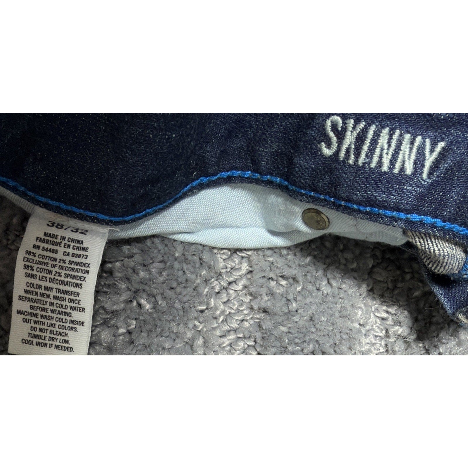 American Eagle Mens Original Skinny Dark Wash Denim Blue Jeans 38x32 Excellent
