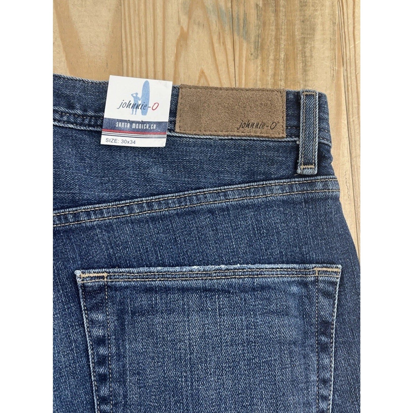 Johnnie O Jeans Mens 30x34 Blue Barlow Straight Leg Dark Denim NWT