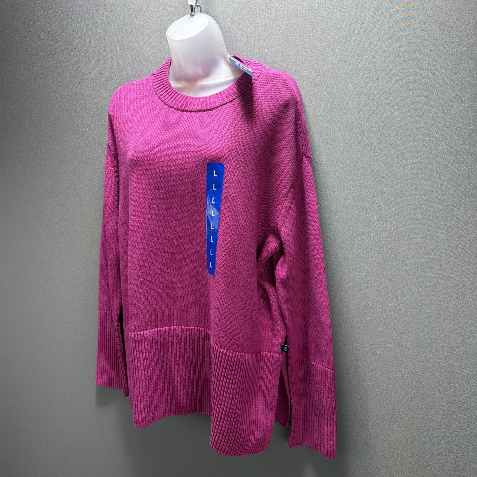 NWT GAP Sweater Women's Size Large Pink Crew Neck Long Sleeve Comfy Oversized
