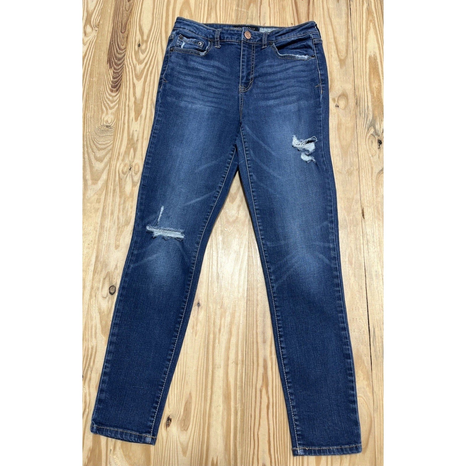 Aeropostale Women's Size 8 Distressed High Waisted Ankle Jegging Jeans Stretch