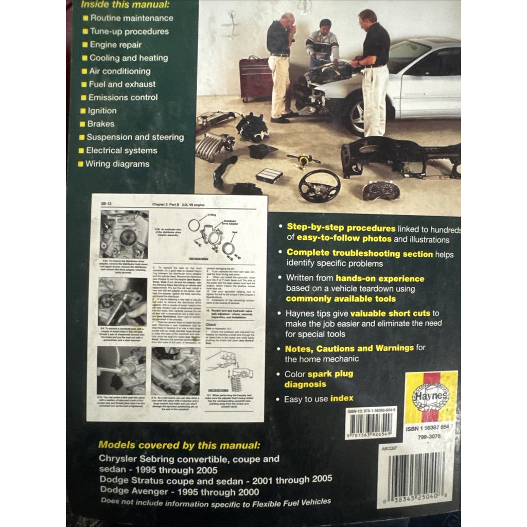 Haynes 25040 Repair Manual For 1995-2006 Chrysler Sebring, Stratus - USED