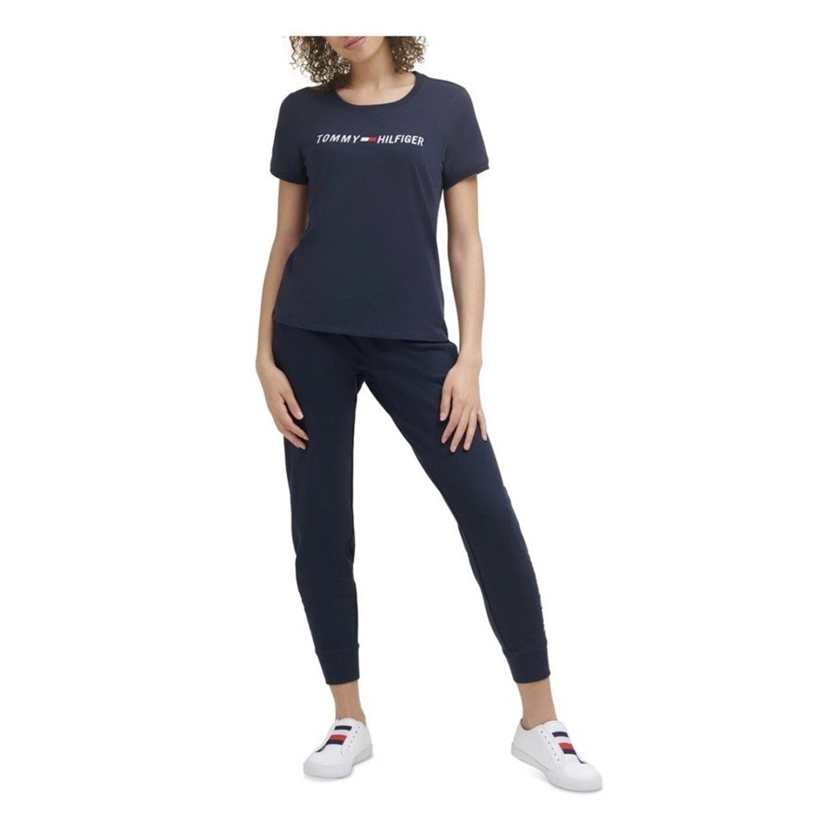 Tommy Hilfiger Sport Women's Embroidered Logo Crewneck T-Shirt Navy M NWT
